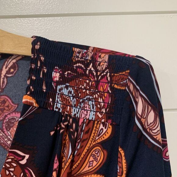 Maggy London Blue and Pink Sheath Maxi Dress - Picture 3 of 6